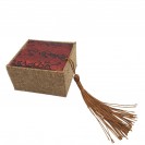 Square jujube face ancient poetry square linen flocking Satin face yuan coin double buckle inside cultural jewelry clamshell box
