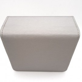 Silver gray leather paper coated Jewelry Set Clamshell jewelry box