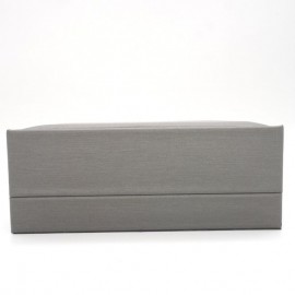 Silver gray leather paper coated set Clamshell jewelry box